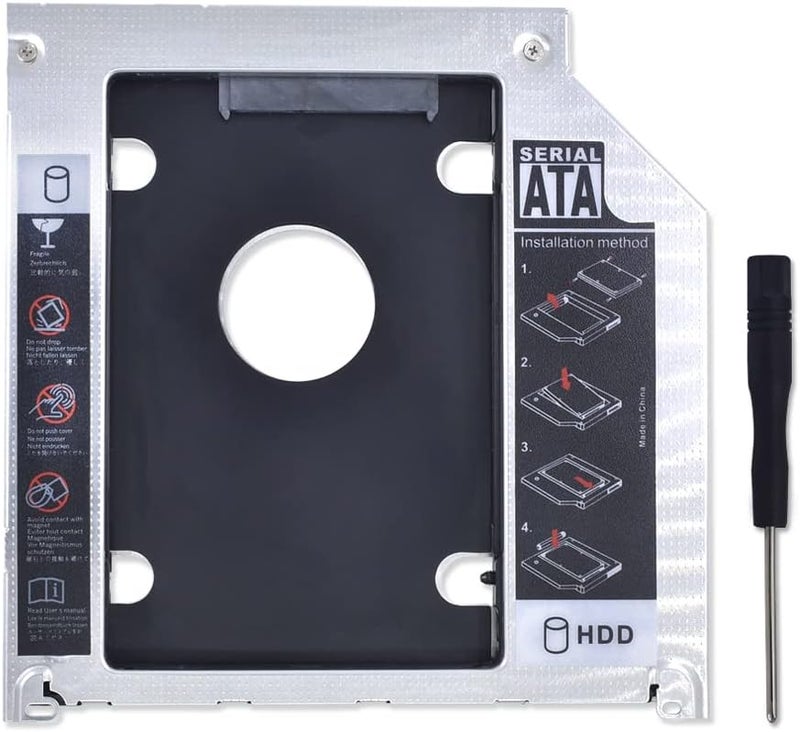 BOWONG Hard Drive Caddy Tray 2nd HDD SSD Kit Compatible with 2.5" 9.5mm SATA HDD SSD 2nd HDD Adapter for Apple MacBook Pro Unibody 13 15 17 SuperDrive DVD Drive - Image 1
